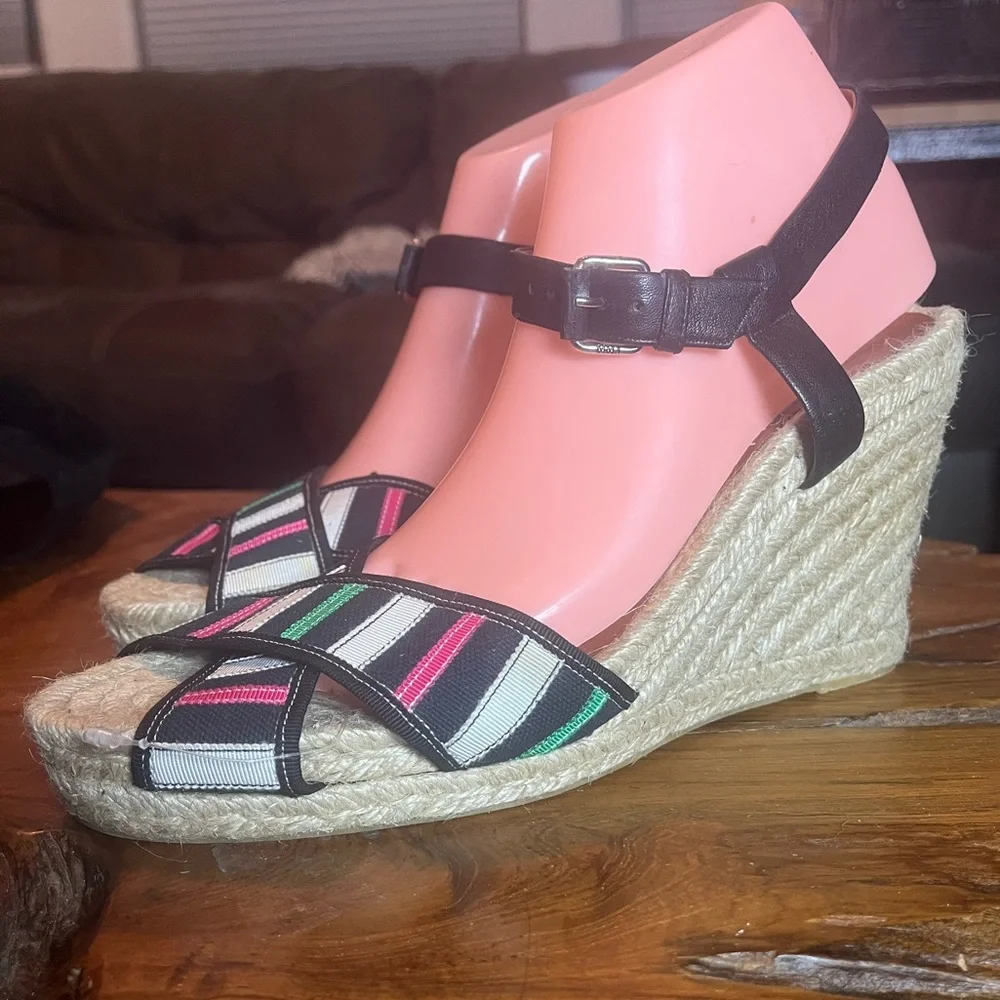 Marc by Marc Jacobs Striped Espadrille Wedge Sandals Size 40 (US 9.5)